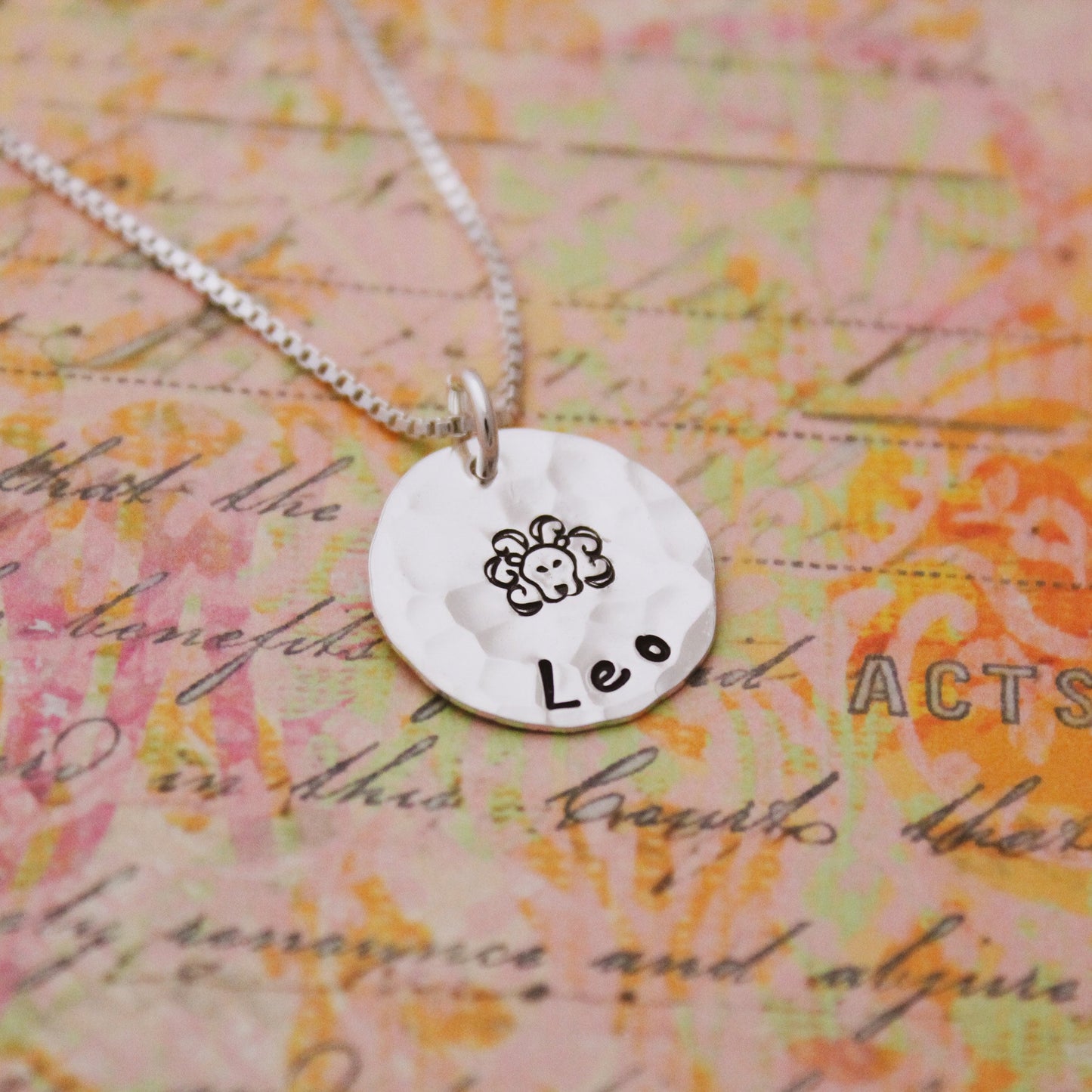 Leo Zodiac Necklace, Sterling Silver Leo Zodiac Necklace, Cute Boho Gift, Fun Leo Lion Birthday Jewelry, Zodiac Sign Birthday Gift for Her