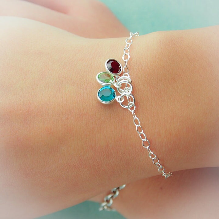 Sterling Silver Personalized Birthstone Bracelet