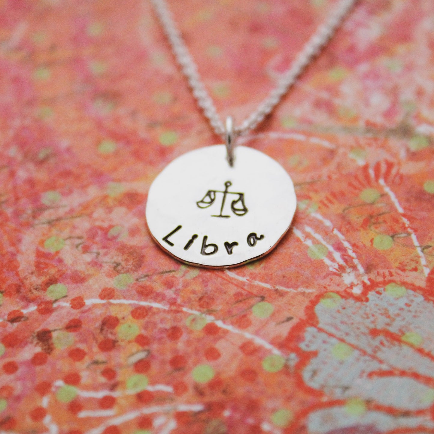 Libra Necklace, Sterling Silver Libra Zodiac Necklace, Cute Boho Gift, Fun Libra Scales Birthday Jewelry, Zodiac Sign Birthday Gift for Her