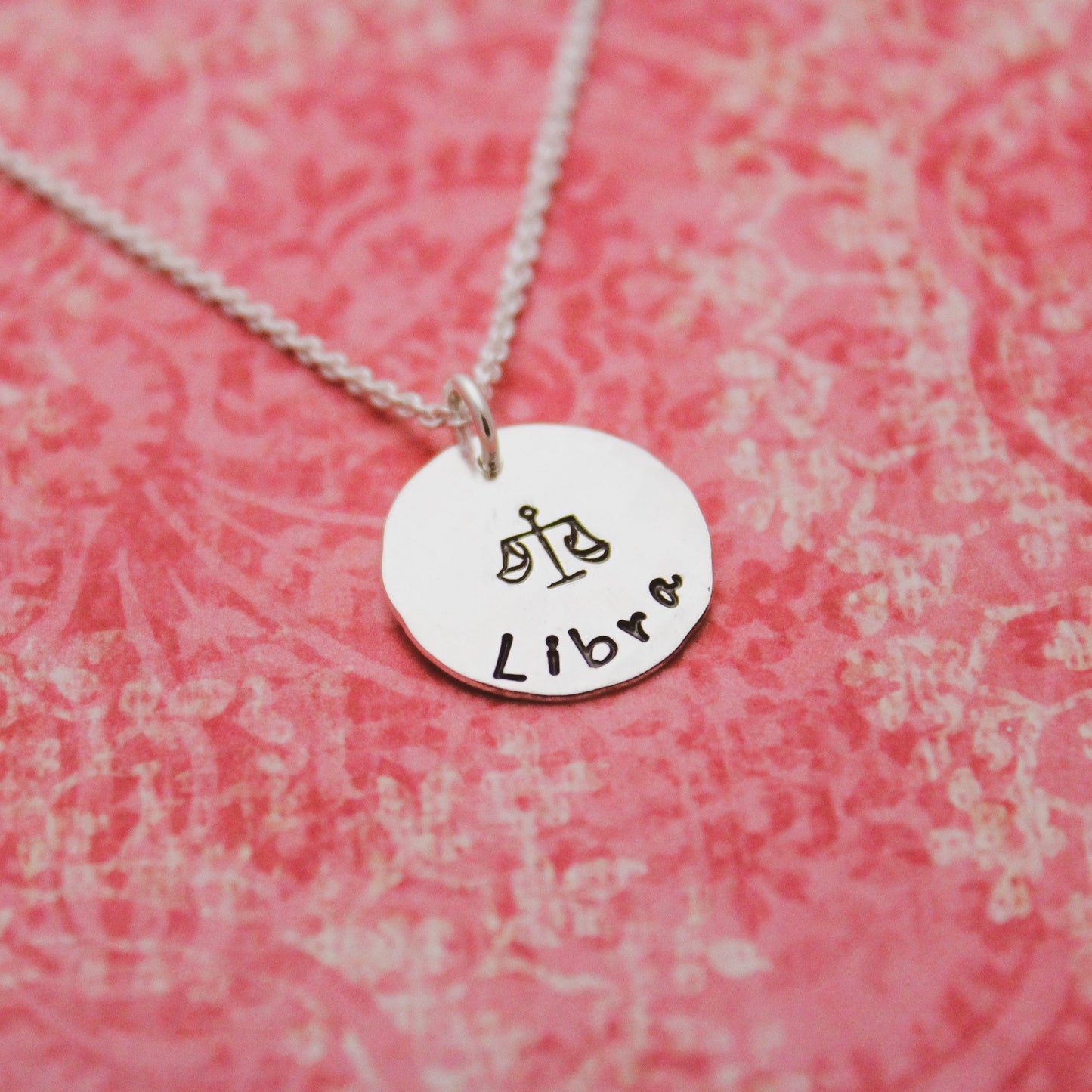 Libra Necklace, Sterling Silver Libra Zodiac Necklace, Cute Boho Gift, Fun Libra Scales Birthday Jewelry, Zodiac Sign Birthday Gift for Her