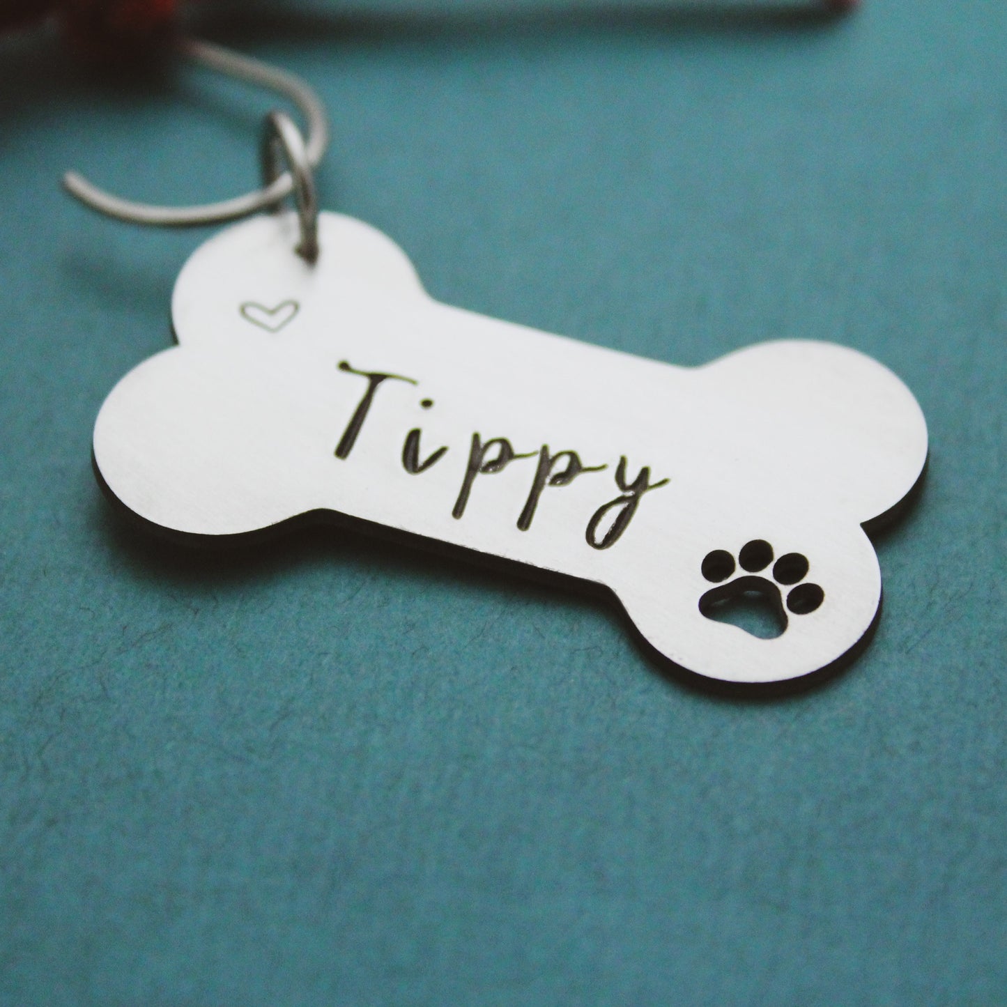 Dog Bone Christmas Ornament, Personalized Name Christmas Ornament, Custom Ornament, Cute Dog Bone Pet Ornament, Hand Stamped in Pewter