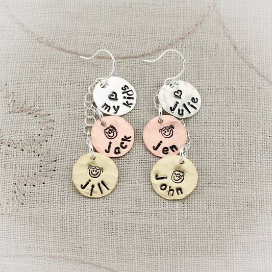 Mom Earrings, Personalized Earrings, Mother Earrings,  Grandmother Earrings, New Mommy Gift, Gifts for Her, Mother's Day Gift