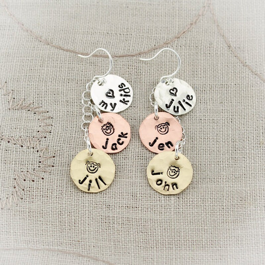 Mom Earrings, Personalized Earrings, Mother Earrings, Grandmother Earrings, New Mommy Gift, Gifts for Her, Mother's Day Gift