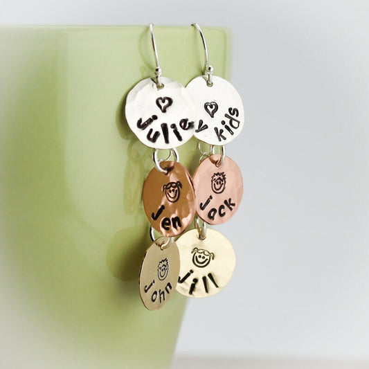 Mom Earrings, Personalized Earrings, Mother Earrings, Grandmother Earrings, New Mommy Gift, Gifts for Her, Mother's Day Gift