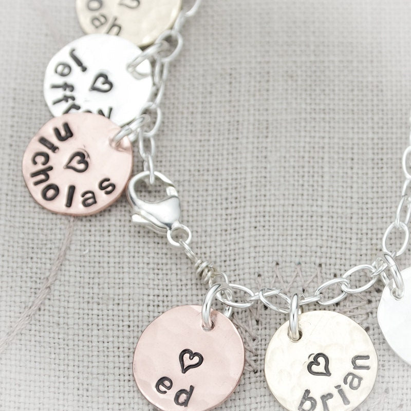 Sterling Silver Personalized Hand Stamped Charms-
