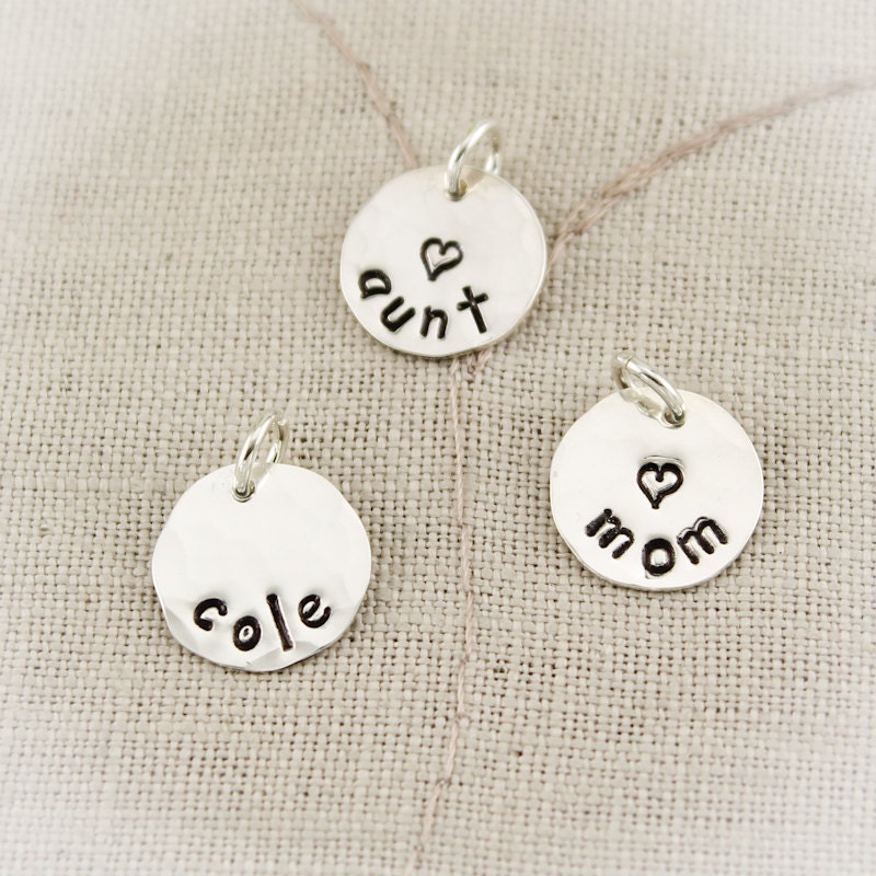 Sterling Silver Personalized Hand Stamped Charms-