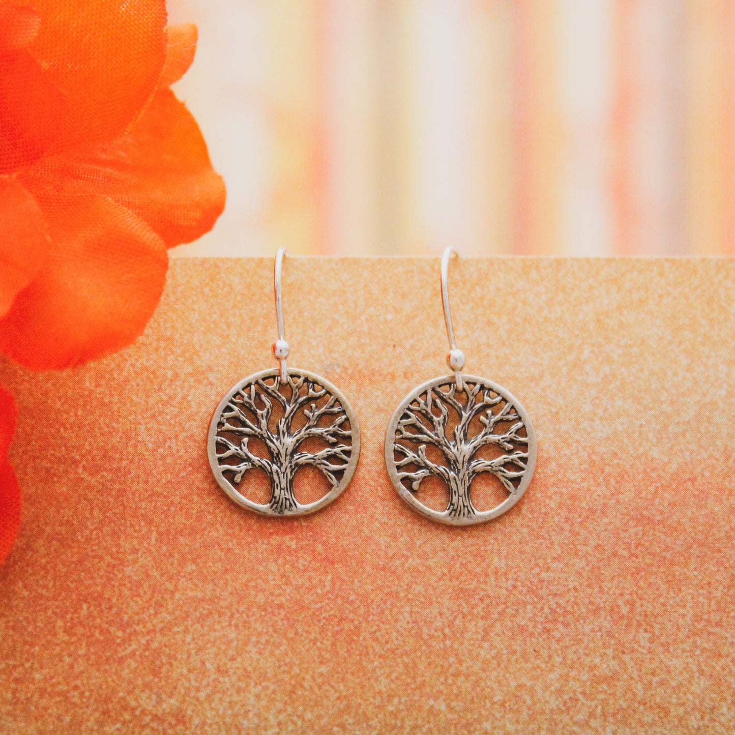 Tree of Life Charm Earrings, Family Tree Earrings, Sterling Silver Earrings, Tree Earrings, Gifts for Her, Birthday Gift, Silver Trees