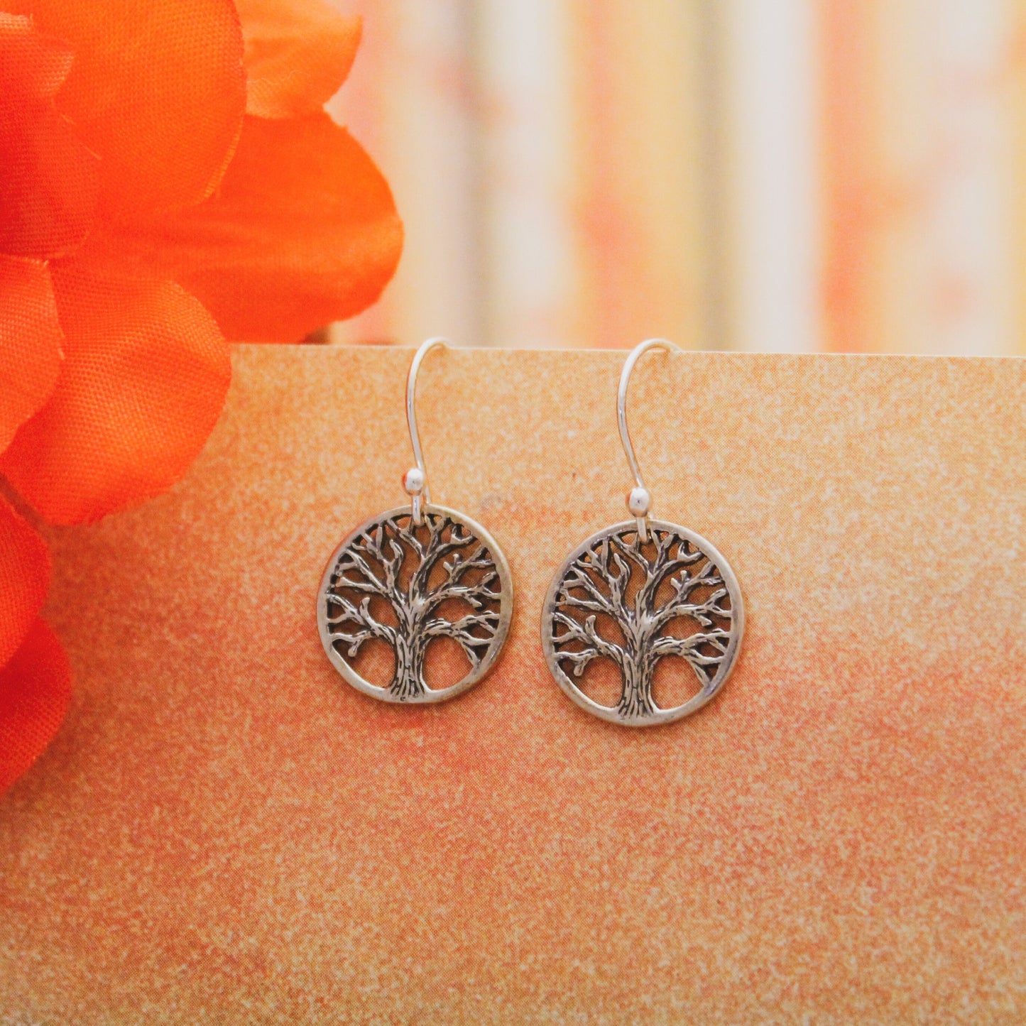 Tree of Life Charm Earrings, Family Tree Earrings, Sterling Silver Earrings, Tree Earrings, Gifts for Her, Birthday Gift, Silver Trees