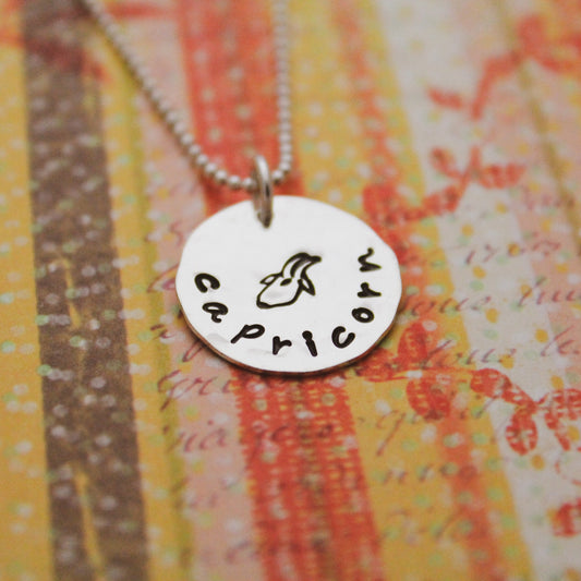 Capricorn Zodiac Necklace, Sterling Silver Capricorn Zodiac Necklace, Capricorn Birthday Jewelry, Capricorn Zodiac Sign Birthday Gift Her