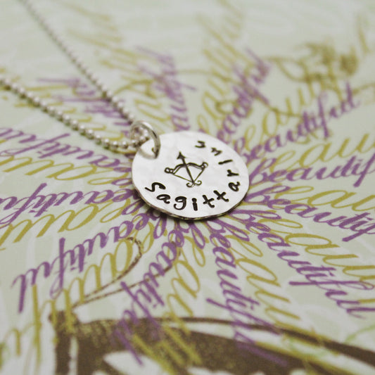 Sagittarius Zodiac Necklace, Sterling Silver Sagittarius Zodiac Necklace, Sagittarius Birthday Jewelry, Cute Zodiac Sign Birthday Gift Her