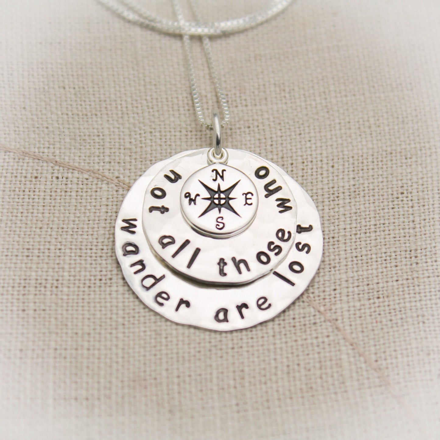 Not All Those Who Wander Are Lost Necklace Jewelry Compass Necklace Traveler Gift Graduation Gift Hand Stamped Jewelry