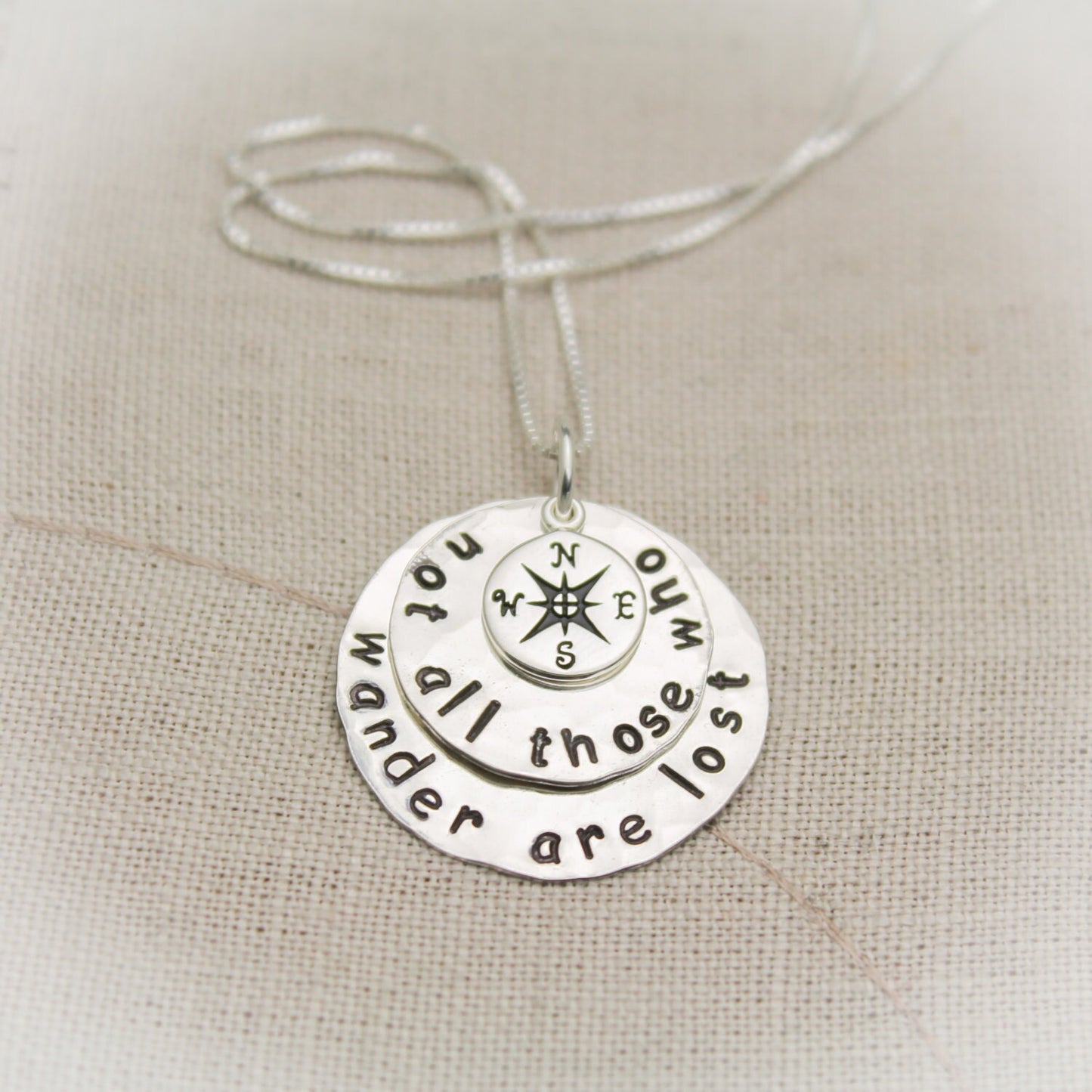 Not All Those Who Wander Are Lost Necklace Jewelry Compass Necklace Traveler Gift Graduation Gift Hand Stamped Jewelry