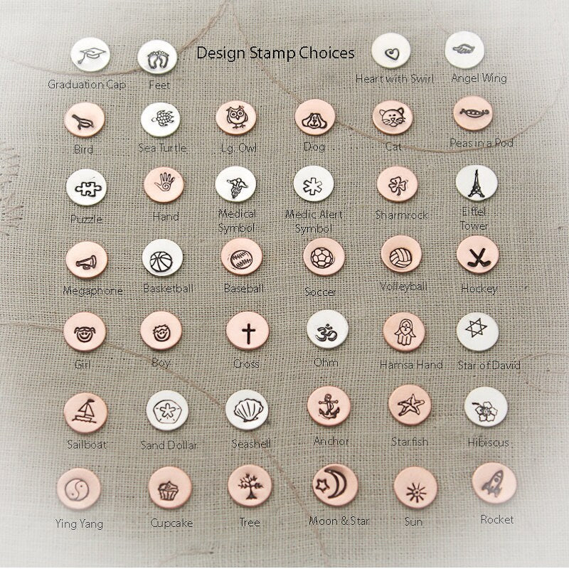 Tiny Charms Sterling Silver Hand Stamped Personalized Many to Choose From