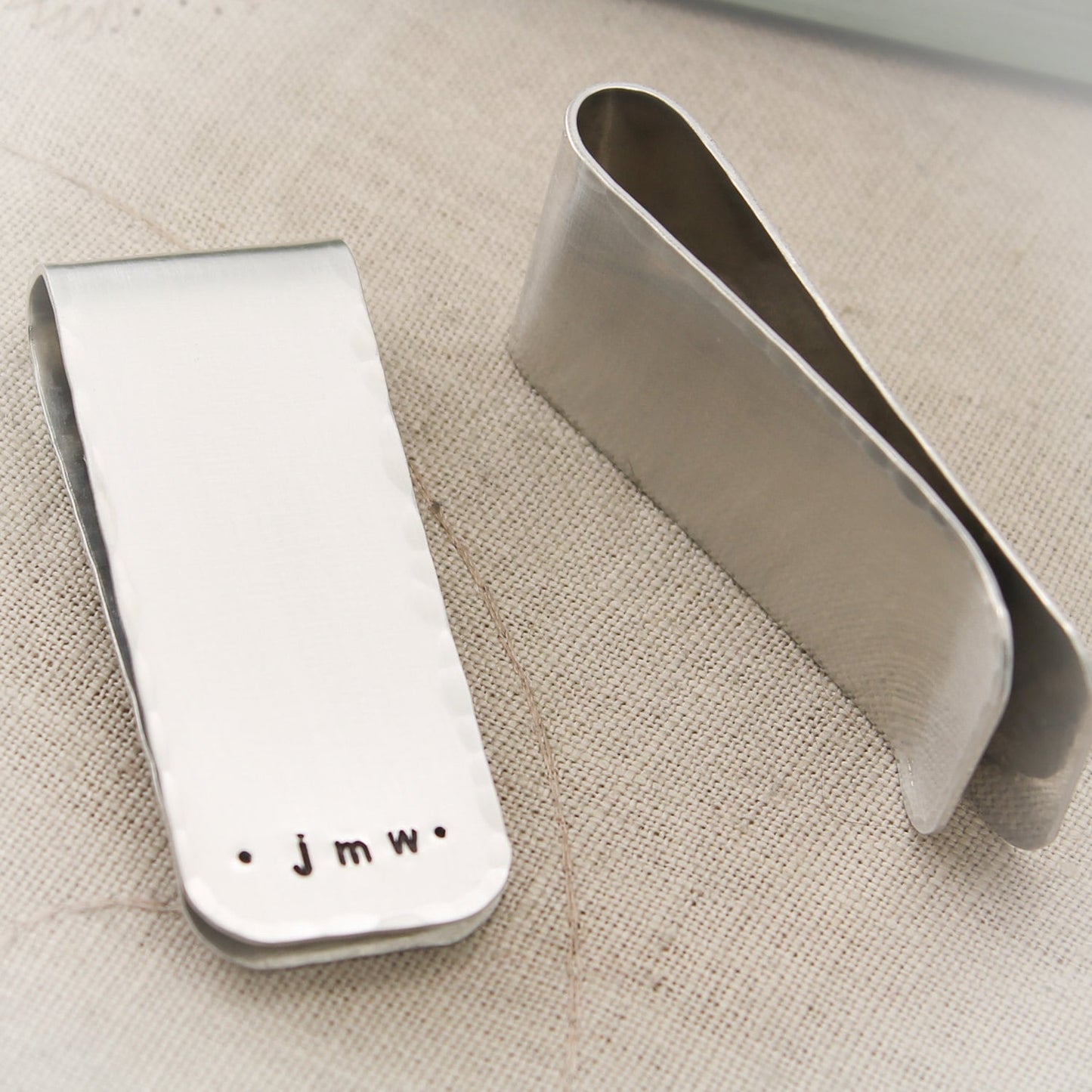 Men's Money Clip Aluminum Hand Stamped Personalized Groom Gift Wedding Day