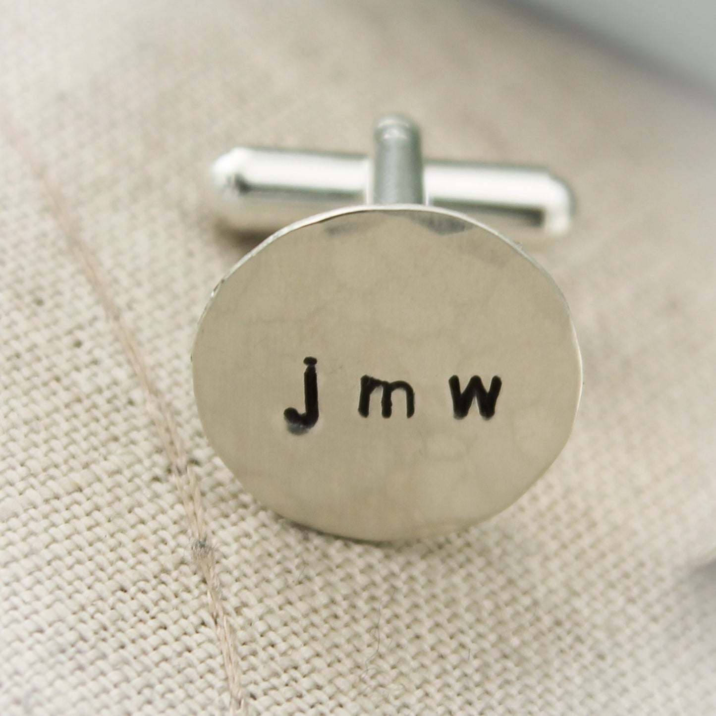 Men's Cuff Links Sterling Silver Hand Stamped Personalized Groom Gift Wedding Day