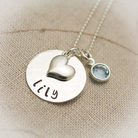 Aunt Necklace, Auntie Necklace, Aunt Gift, Gifts for Aunties, Hand Stamped Necklace, Personalized Jewelry, Aunt Necklace with Birthstones