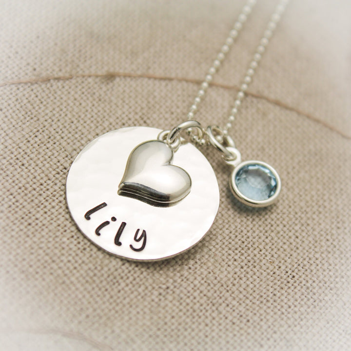 Aunt Necklace, Auntie Necklace, Aunt Gift, Gifts for Aunties, Hand Stamped Necklace, Personalized Jewelry, Aunt Necklace with Birthstones