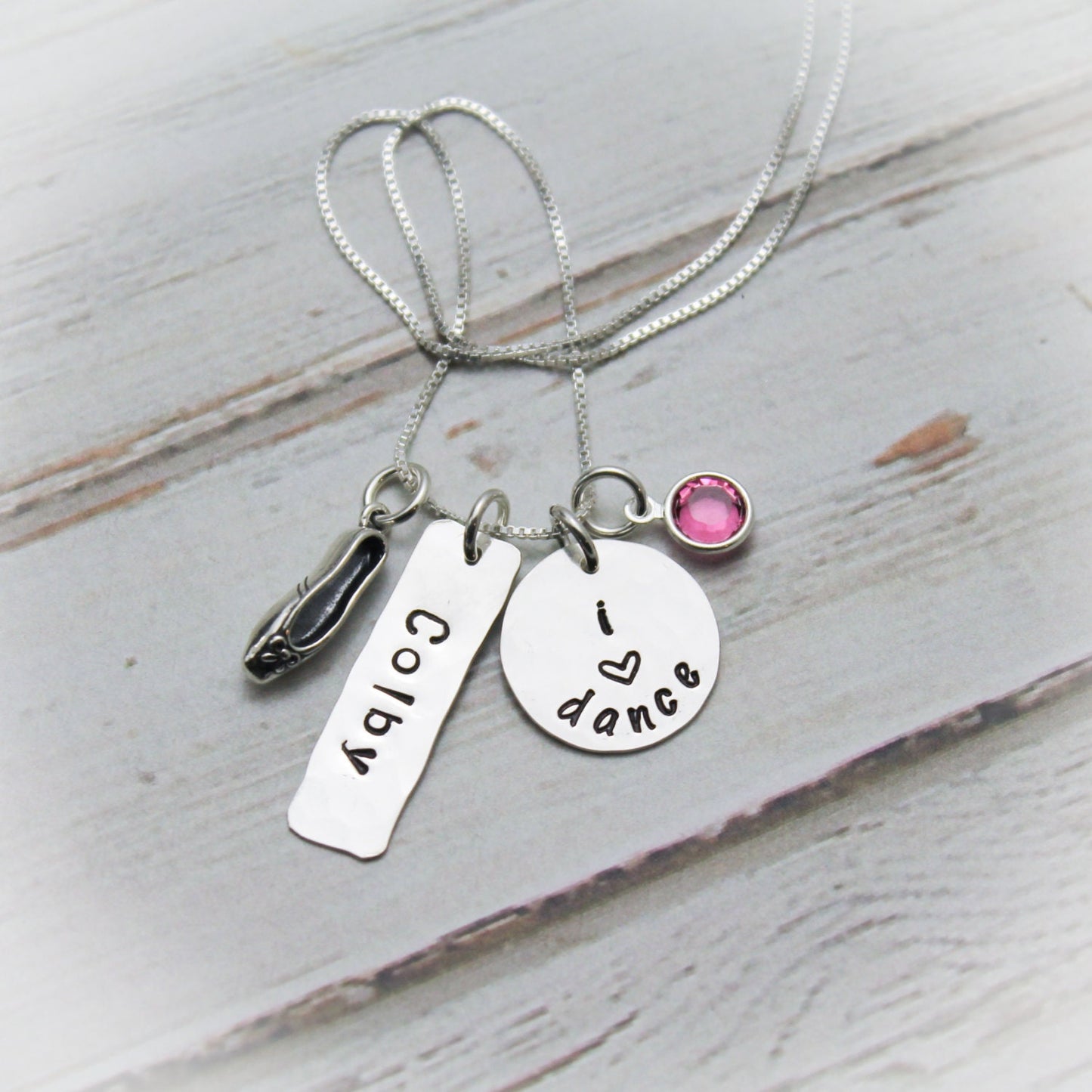Dancer Sterling Silver Personalized Hand Stamped Necklace Dance