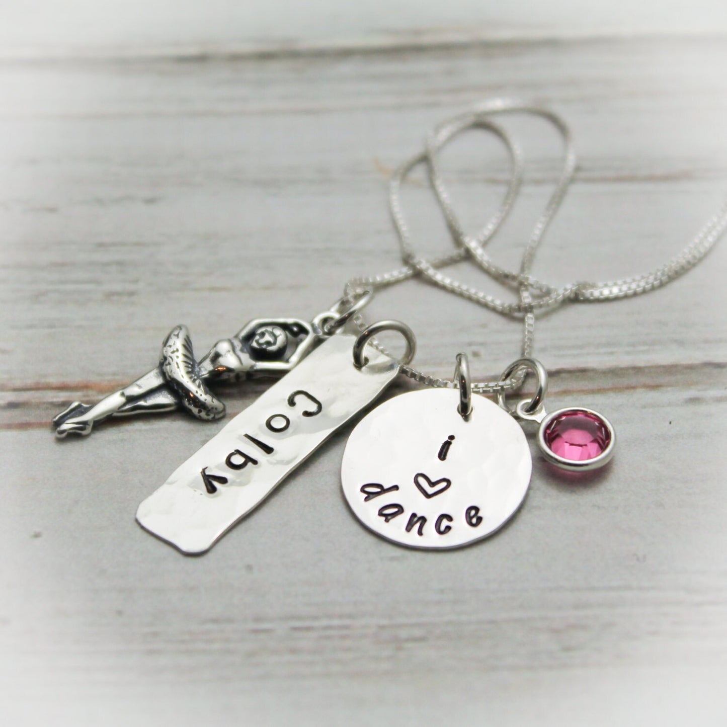 LIttle Dancer Sterling Silver Personalized Hand Stamped Necklace Dance