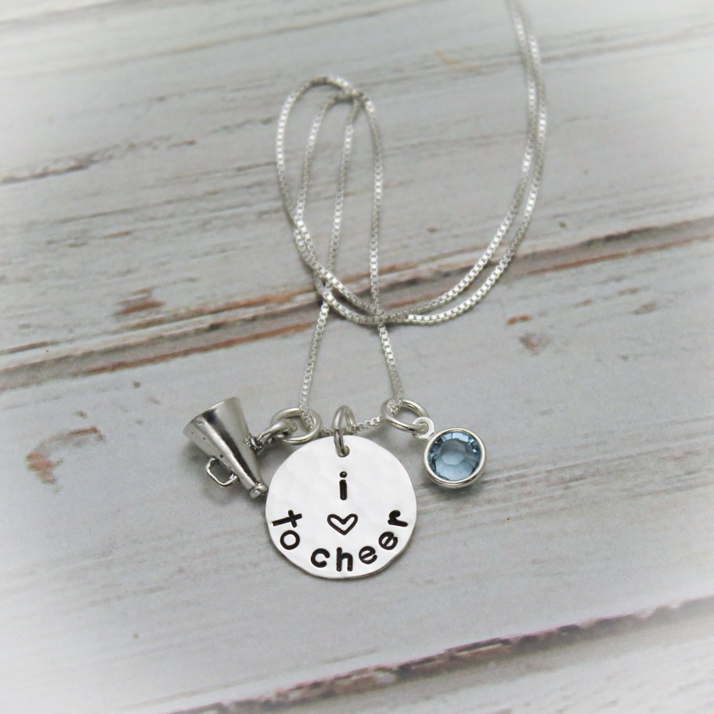 Personalized Cheerleader Necklace, Cheerleading Necklace, Cheer Squad Necklace, Sterling Silver Personalized Hand Stamped Necklace