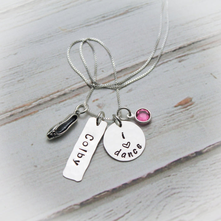 Dancer Sterling Silver Personalized Hand Stamped Necklace Dance