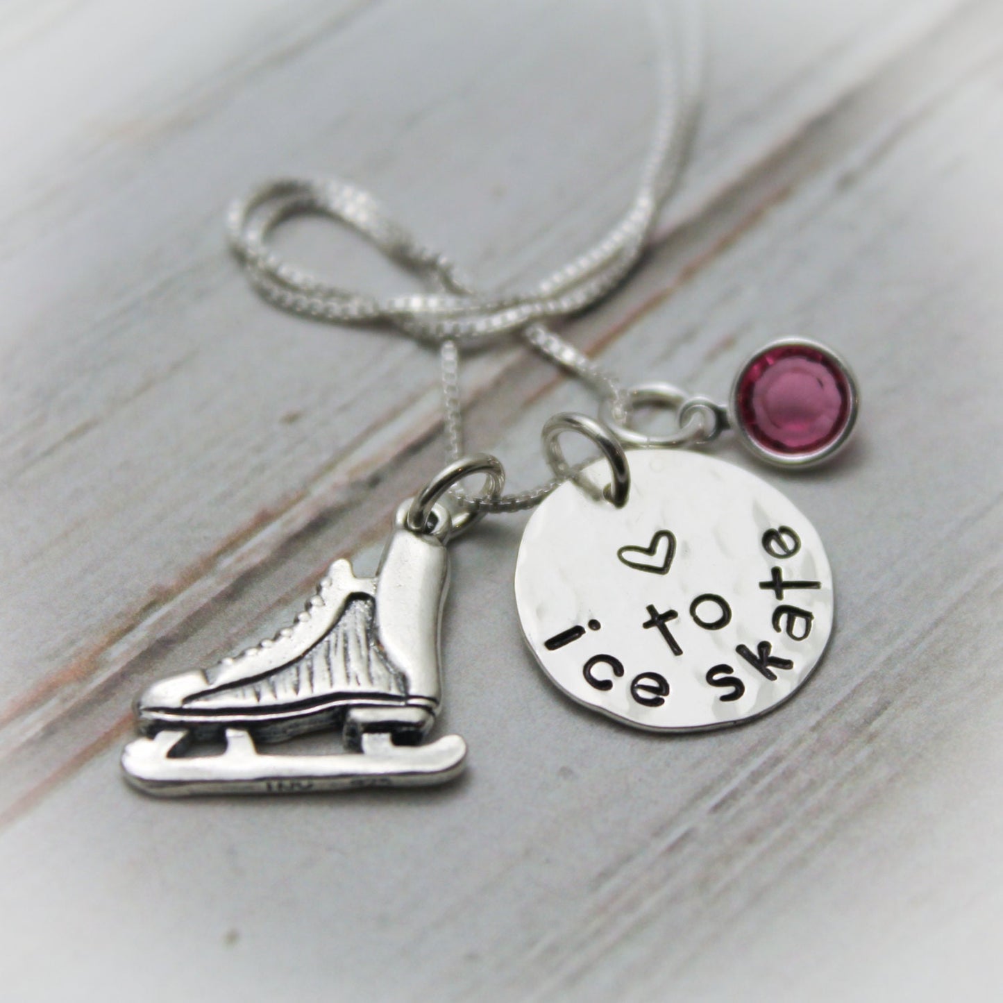 Personalized Ice Skating Necklace, Ice Skater Jewelry, Ice Skate Jewelry, Hand Stamped Jewelry