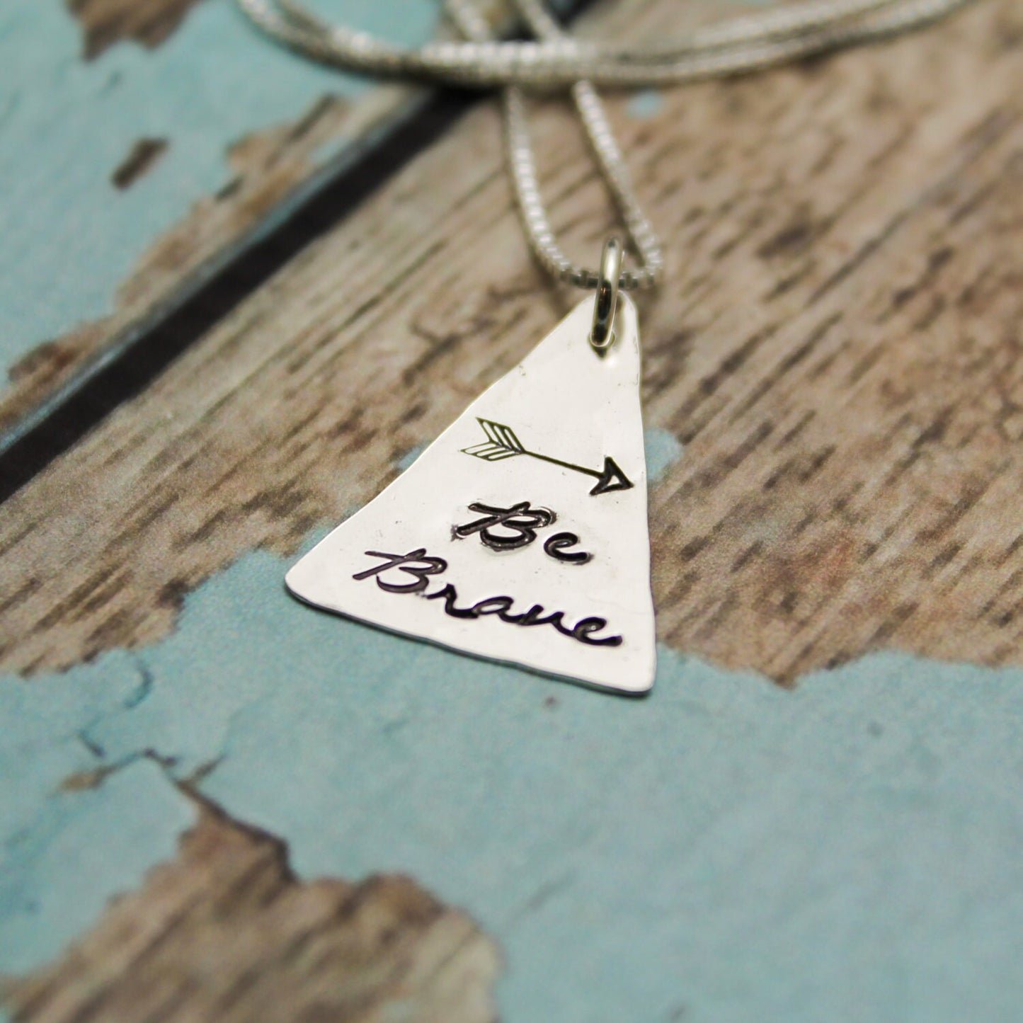 Be Brave Necklace in Sterling Silver Hand Stamped