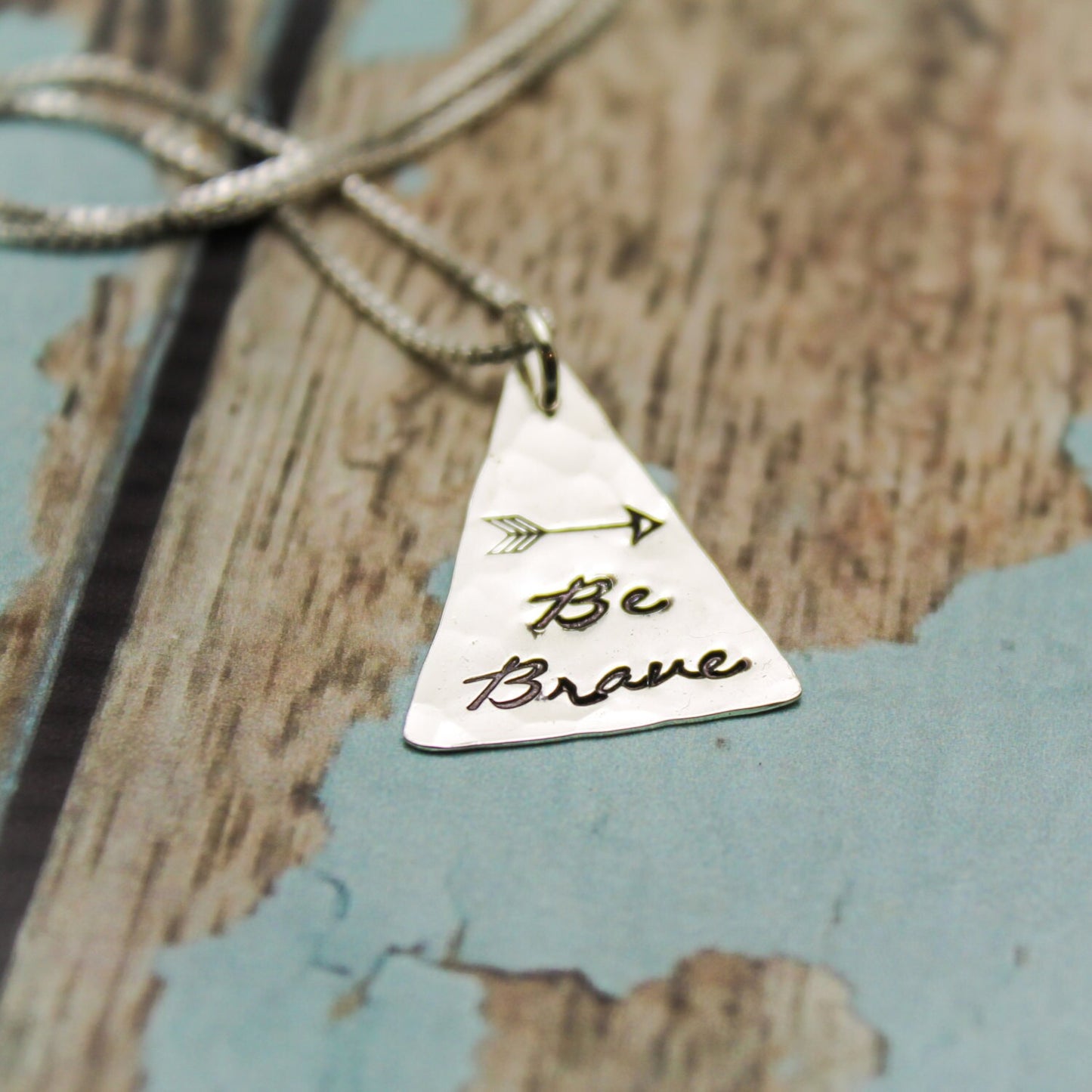 Be Brave Necklace in Sterling Silver Hand Stamped