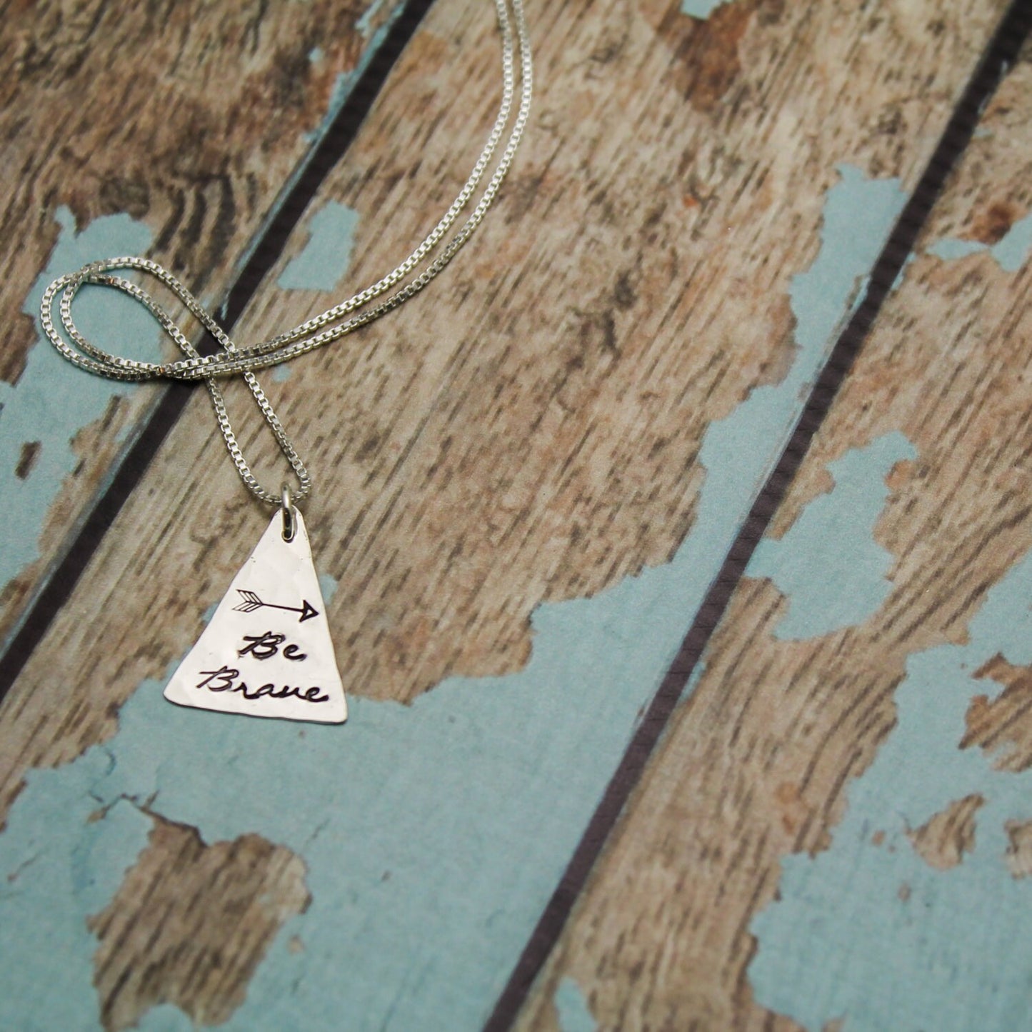 Be Brave Necklace in Sterling Silver Hand Stamped