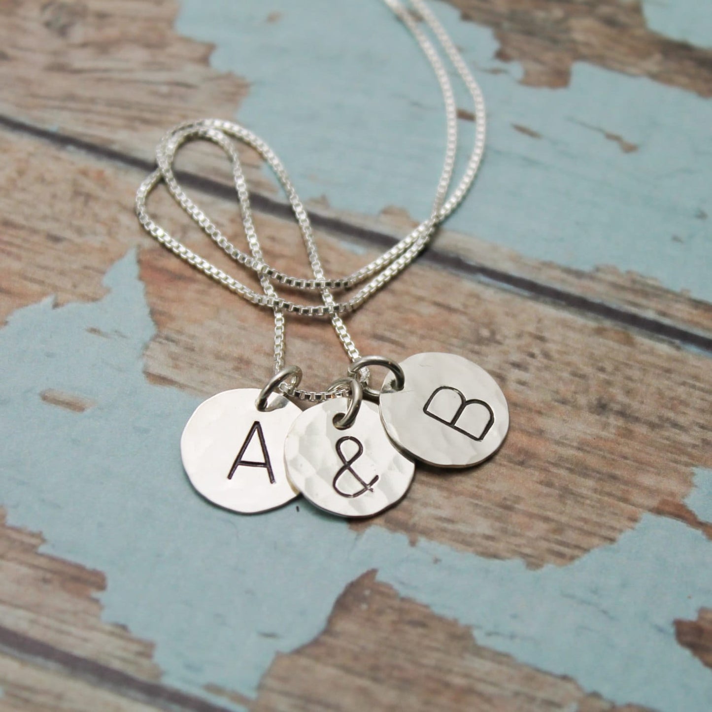 Sterling Silver Initial Necklace, Minimalist Initial Necklace, Minimalist Jewelry, Simple Necklace, Customized, Personalized Hand Stamped
