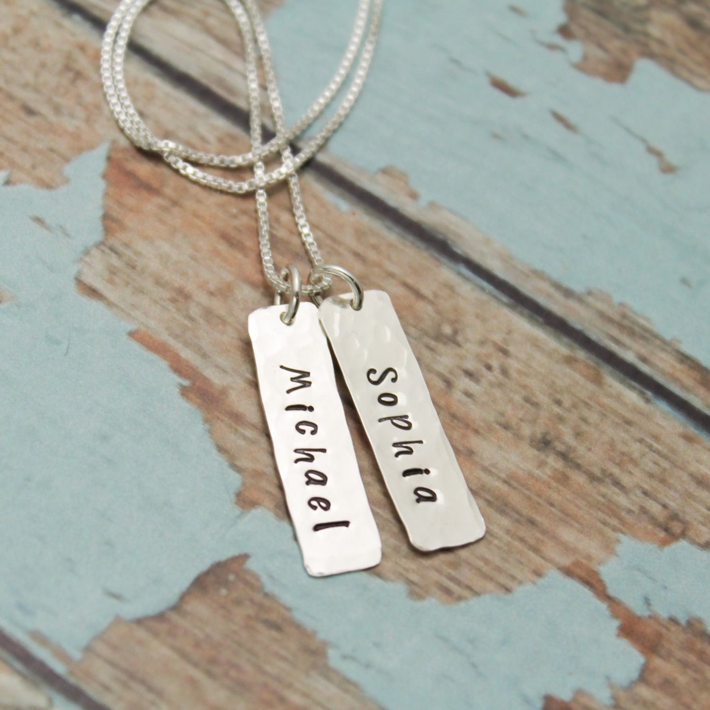 Personalized Mommy Necklace, Mother's Day Gift, Mom Tag Necklace, Personalized Tag Necklace, Tag Charms,Sterling Silver Hand Stamped Jewelry