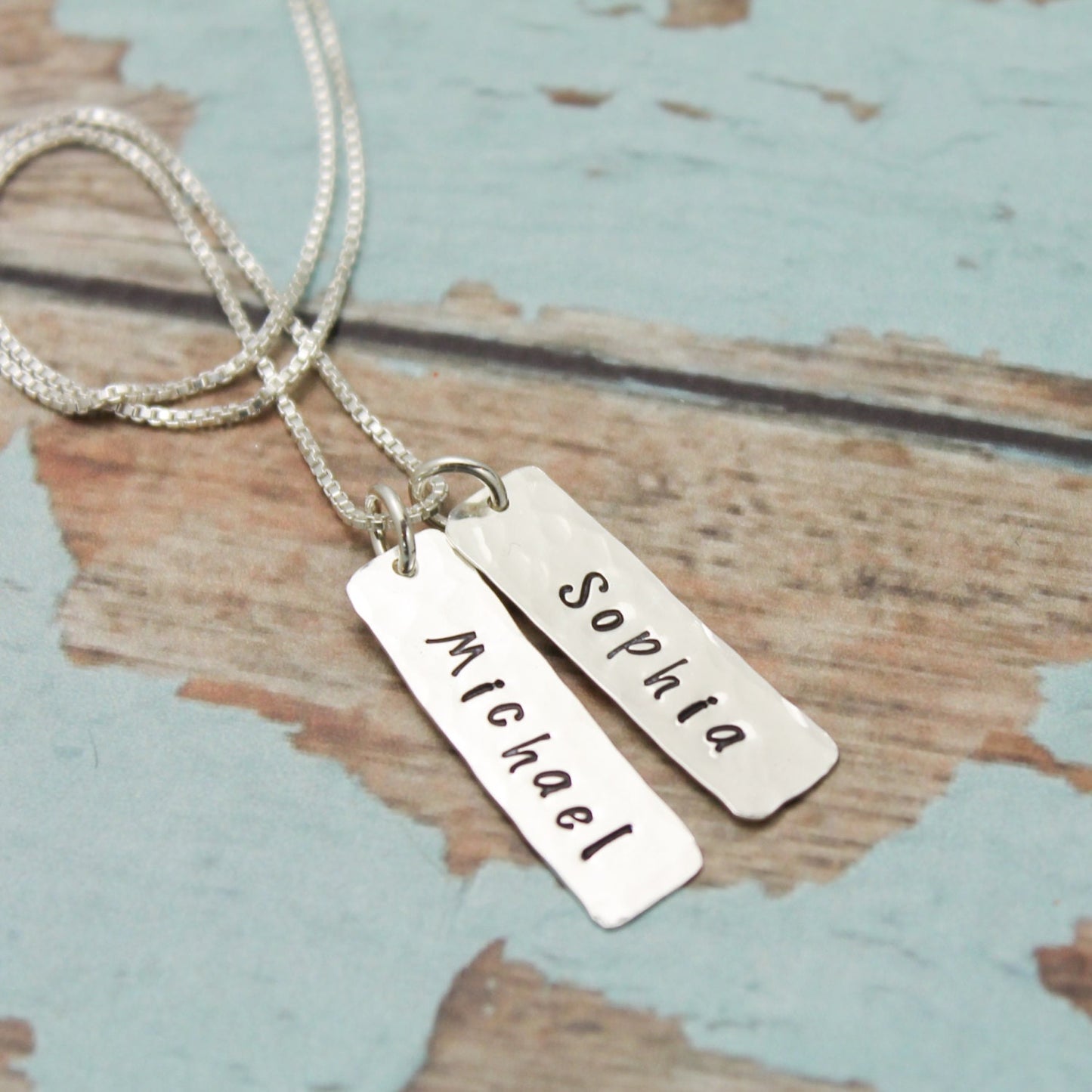 Personalized Mommy Necklace, Mother's Day Gift, Mom Tag Necklace, Personalized Tag Necklace, Tag Charms,Sterling Silver Hand Stamped Jewelry