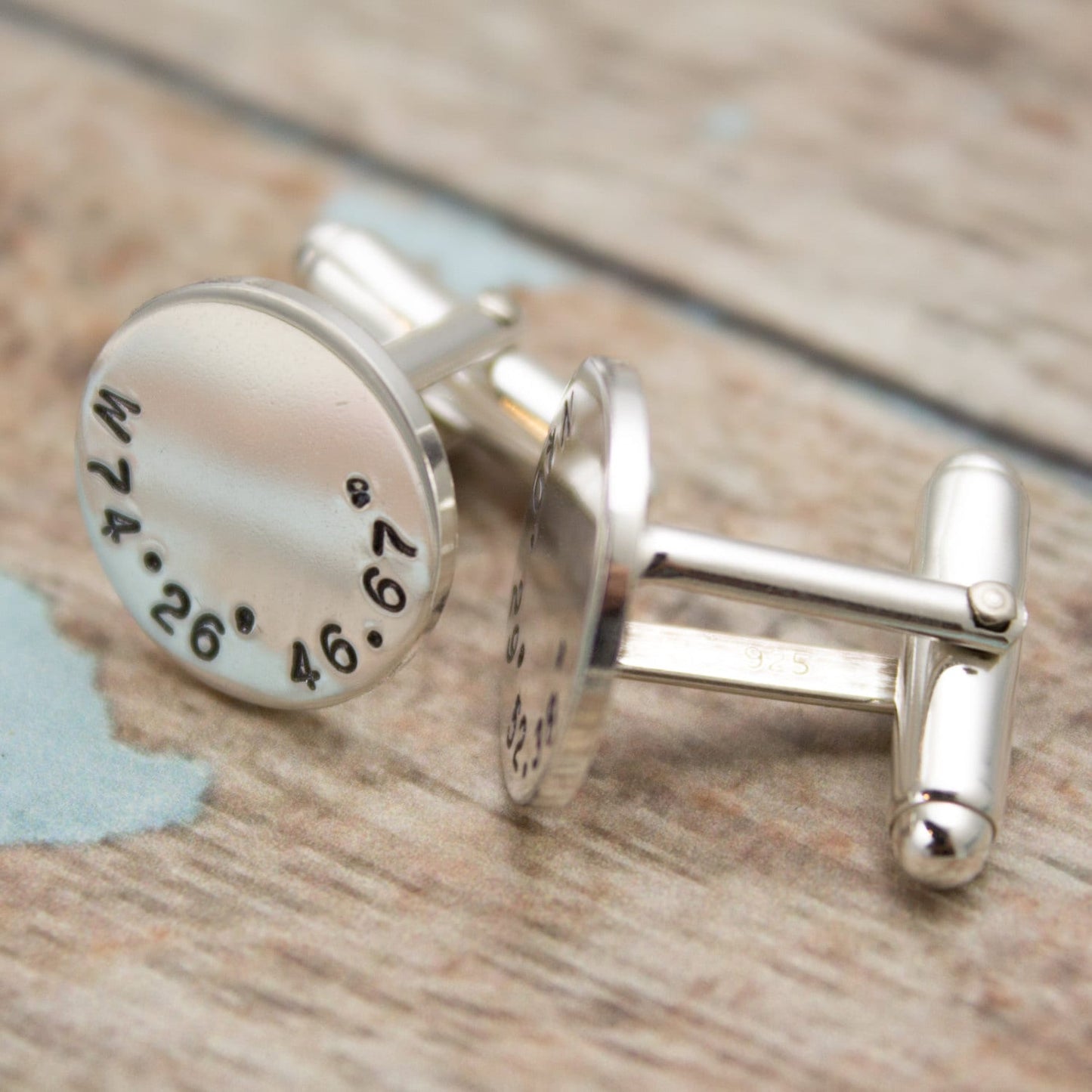 Latitude and Longitude CUFF LINKS, Personalized Location CuffLinks, Coordinates Cuff Links, Wedding Day Gift