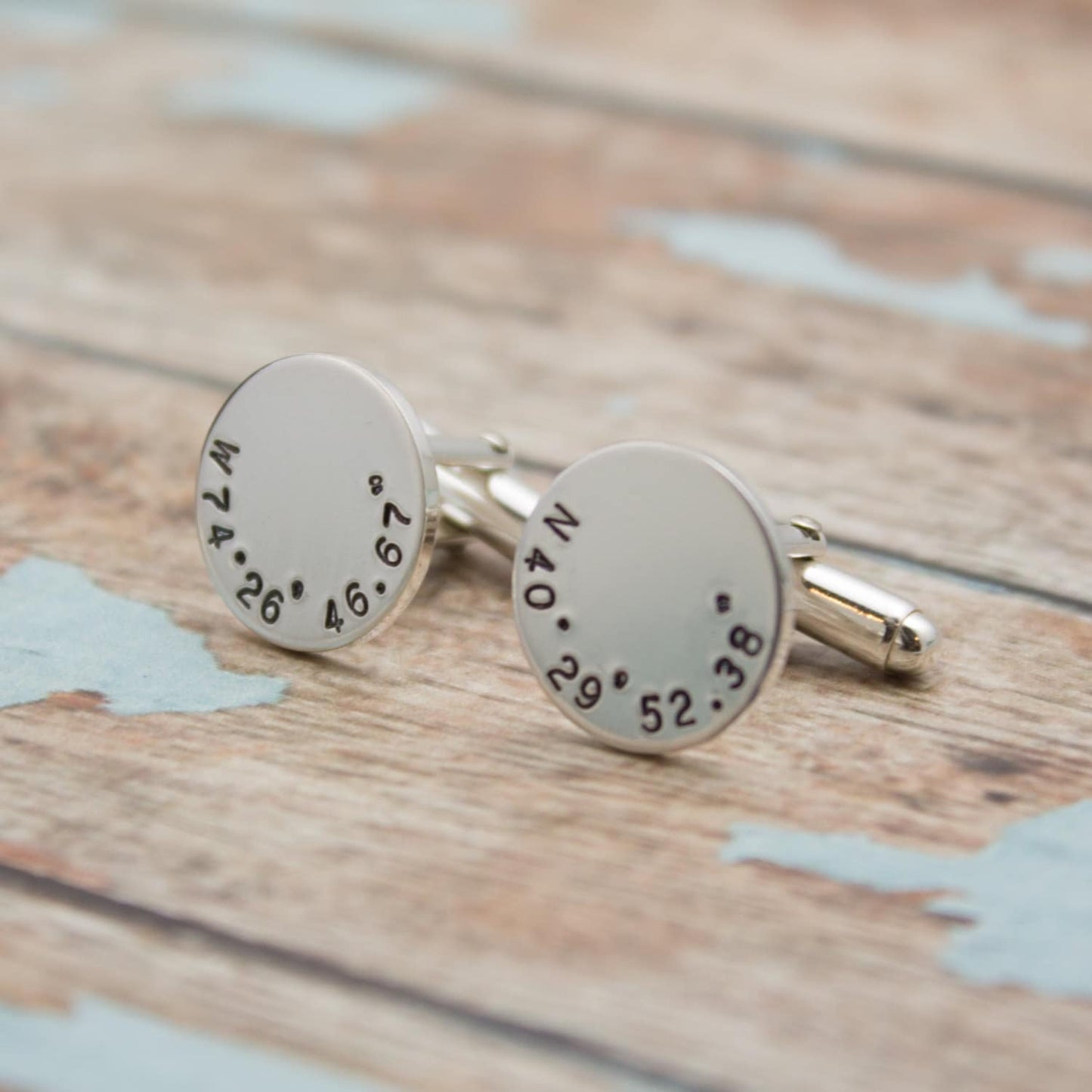 Latitude and Longitude CUFF LINKS, Personalized Location CuffLinks, Coordinates Cuff Links, Wedding Day Gift