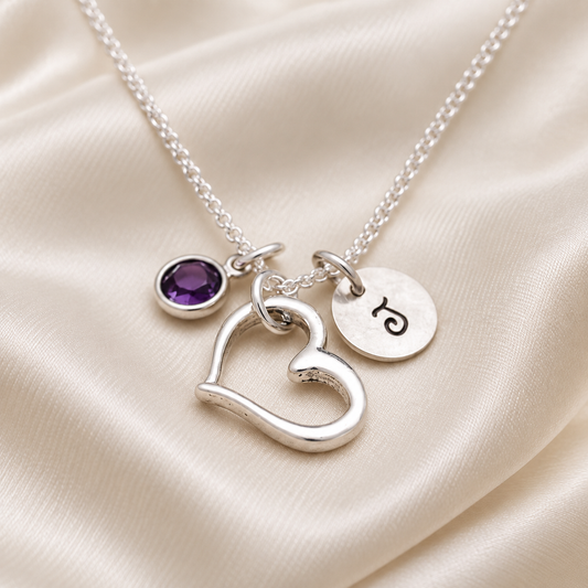 Open Heart Charm Necklace