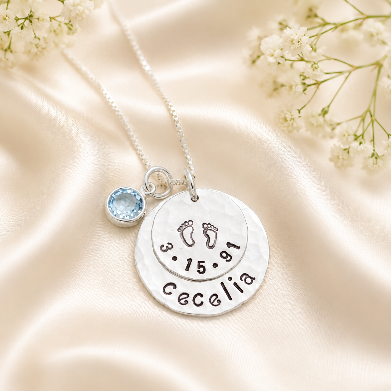 New Mommy Baby Feet Necklace