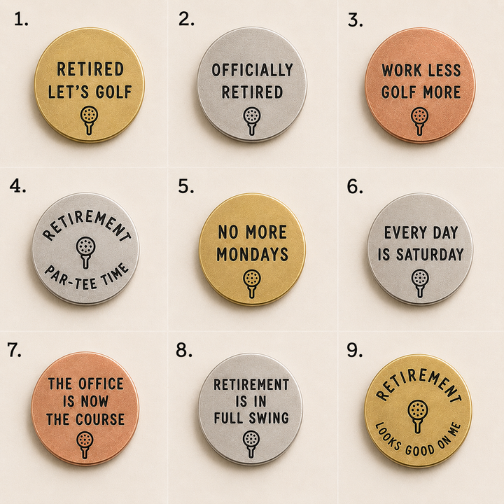 Personalized Retirement Golf Gift, Custom Golf Ball Marker, Retirement Gift for Golfer, Golf Gift for Men, Personalized Golf Accessory