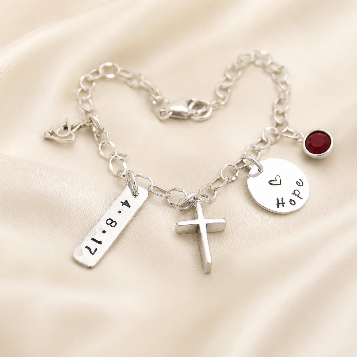 Personalized Cross Charm Bracelet