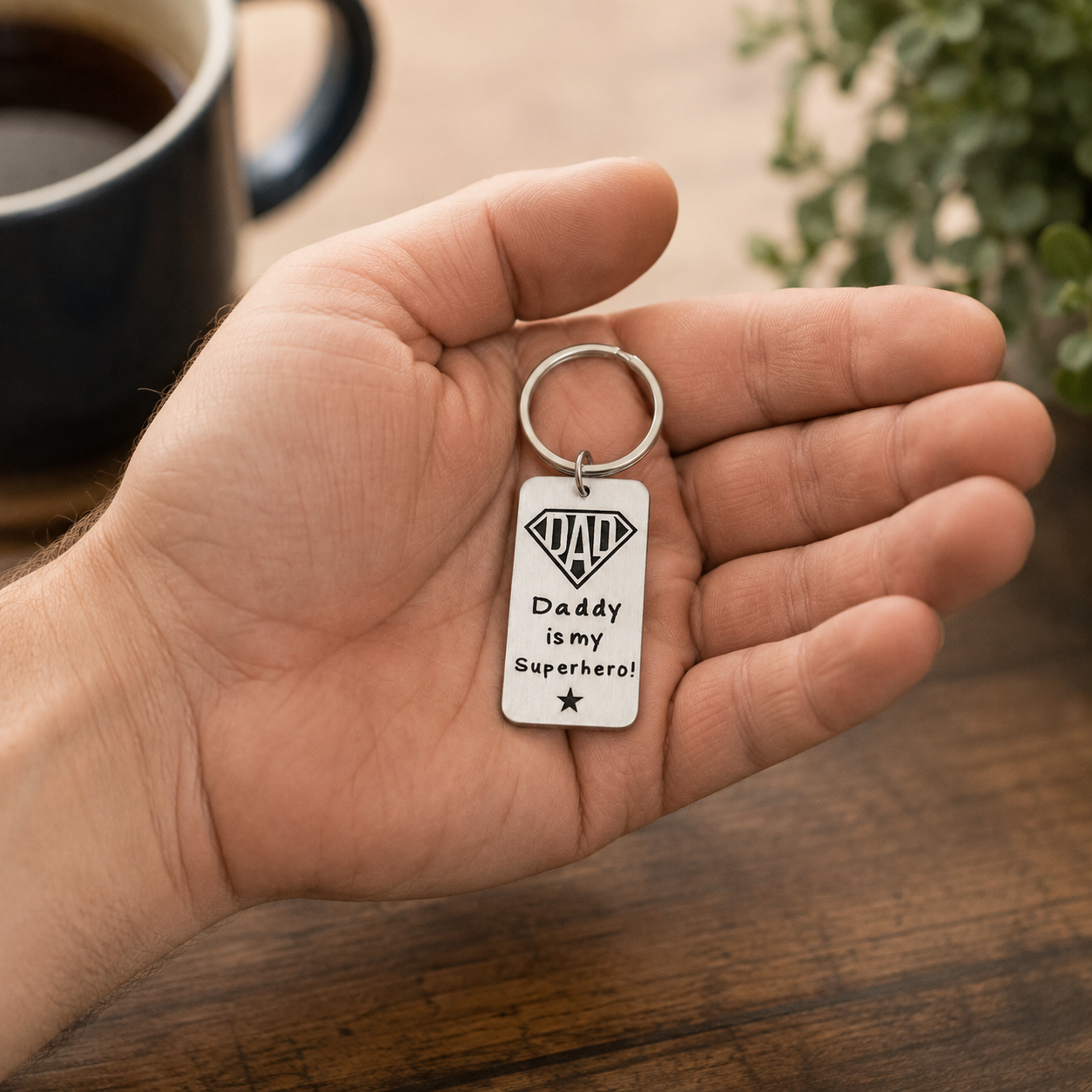 Daddy is my Superhero Keychain