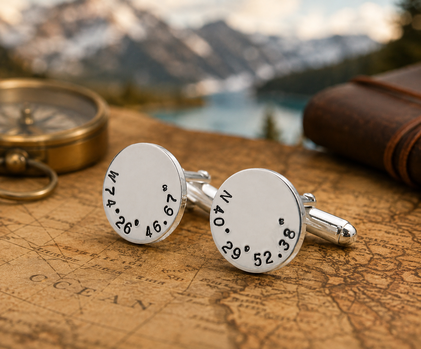 Personalized Latitude and Longitude CUFF LINKS