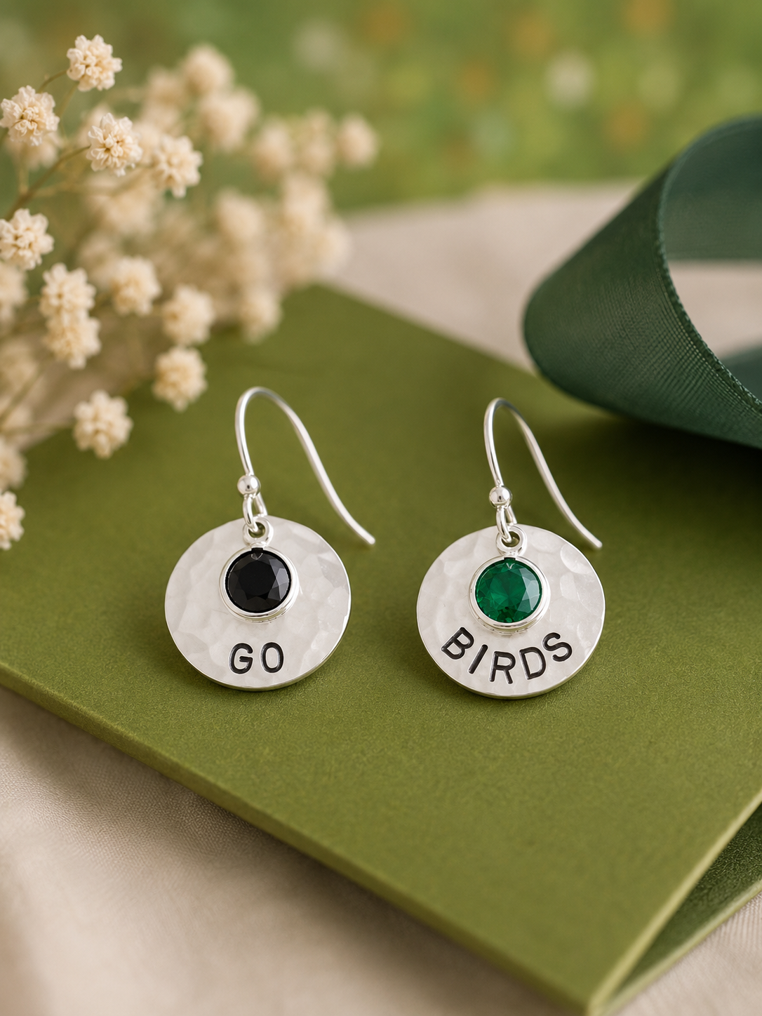 Go Birds Eagles Earrings with Crystals
