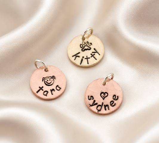 Personalized Charm in Copper or Brass