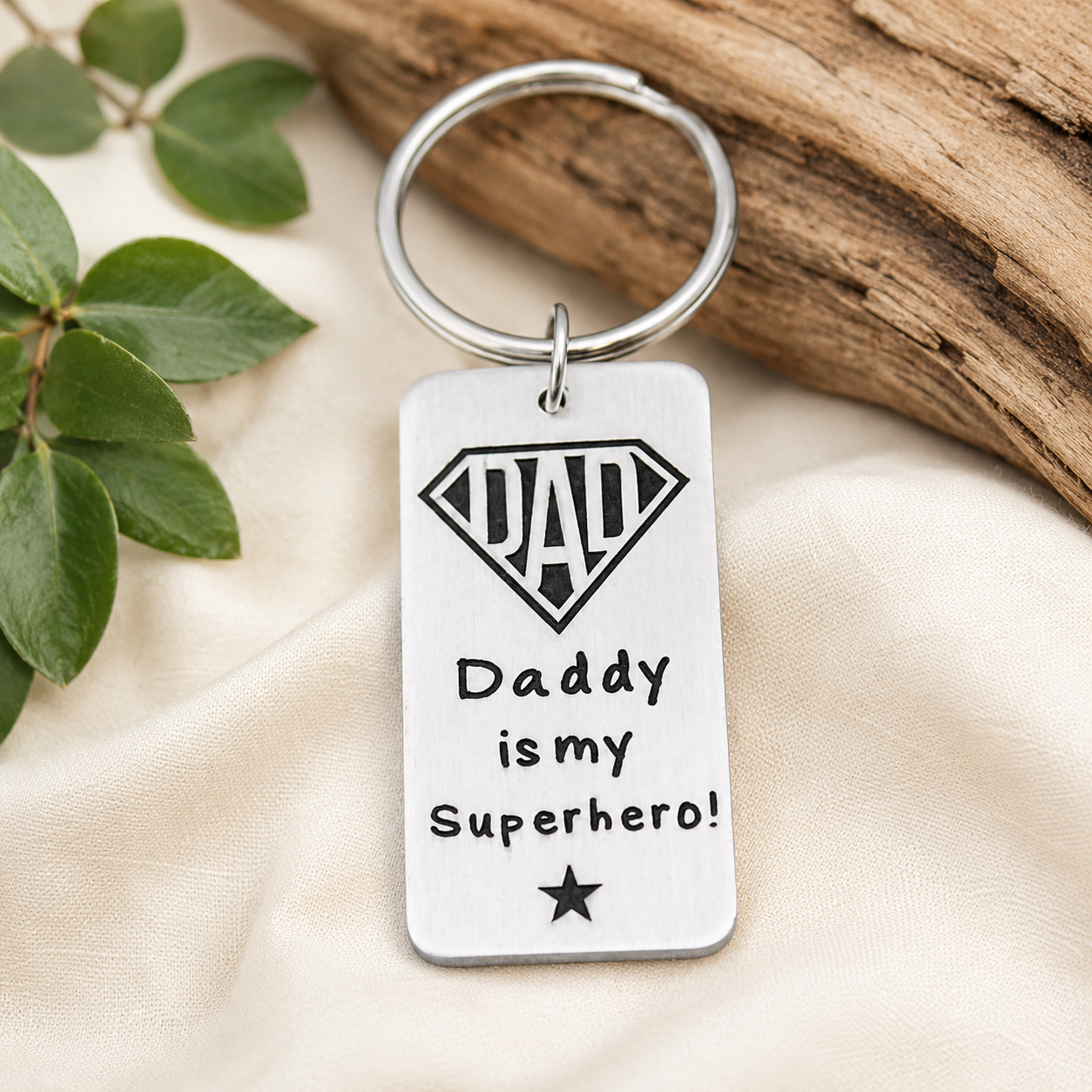 Daddy is my Superhero Keychain