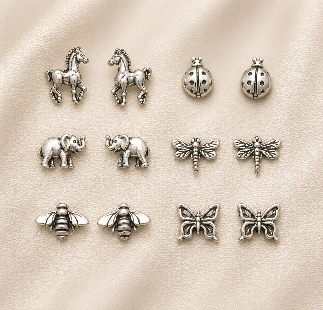 Cute Animal & Insect Studs in Sterling Silver