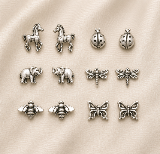 Cute Animal & Insect Studs in Sterling Silver