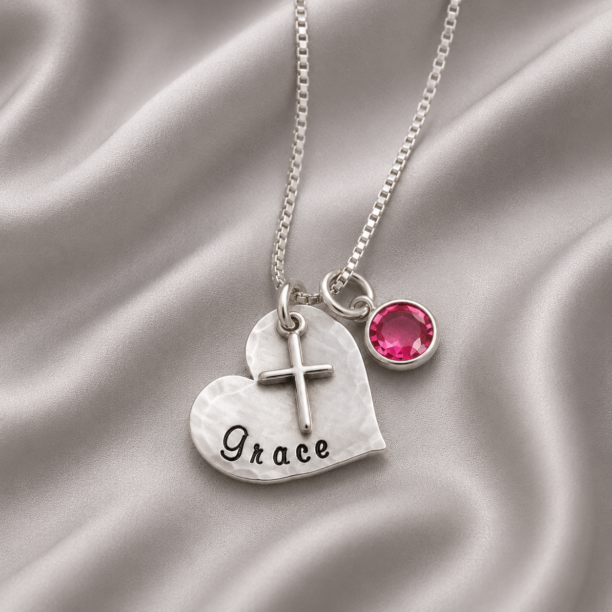 Heart Confirmation Cross Necklace