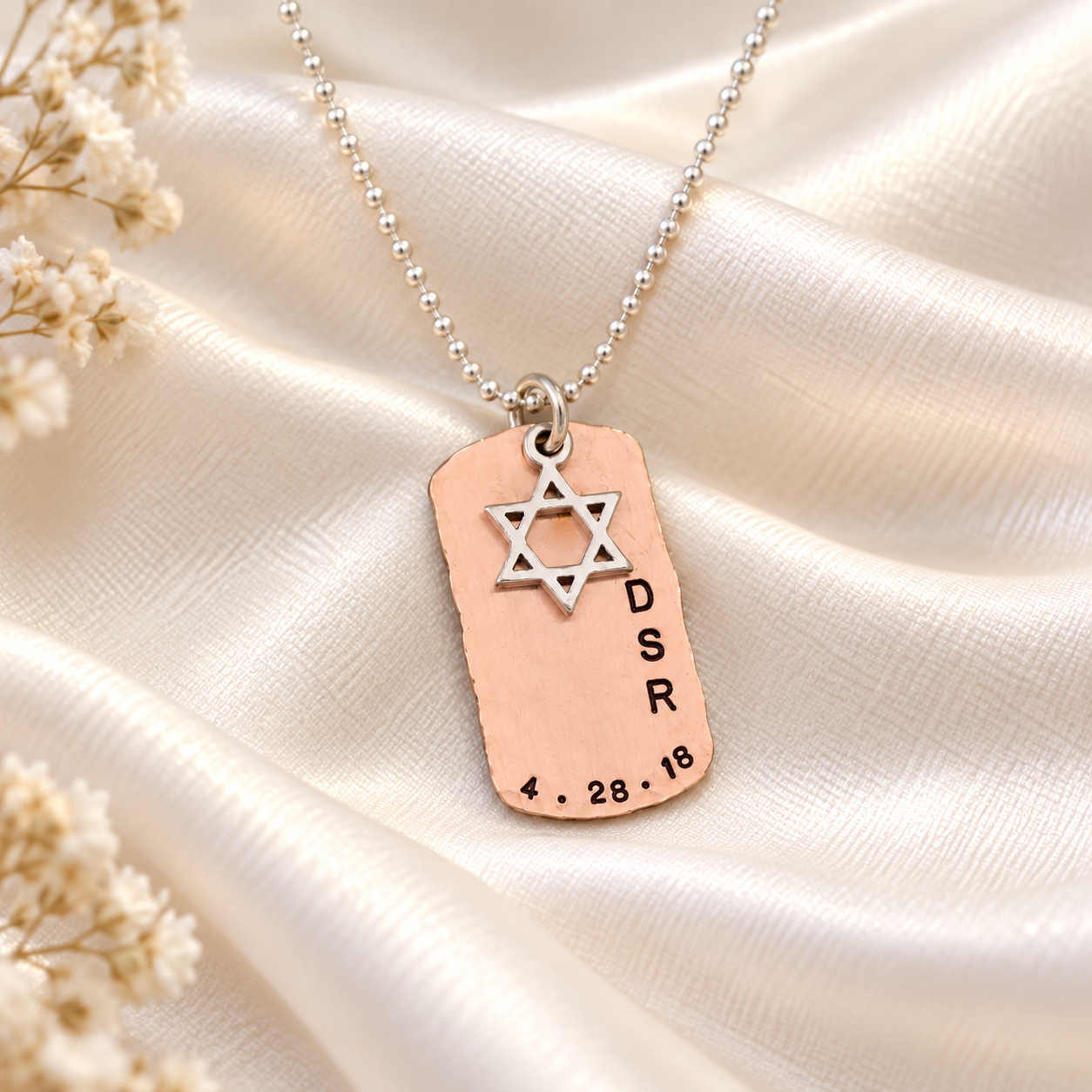 Bar Mitzvah Necklace in Copper and Silver