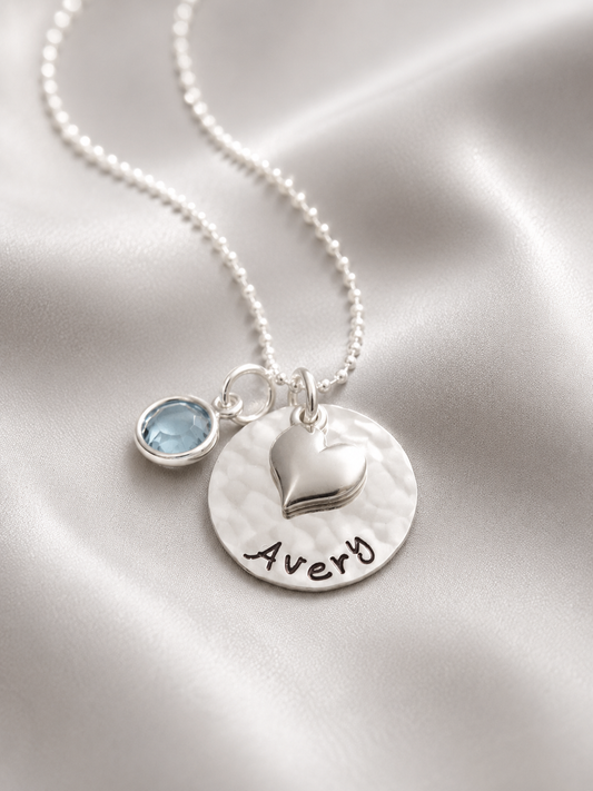 Heart Disc Personalized Necklace