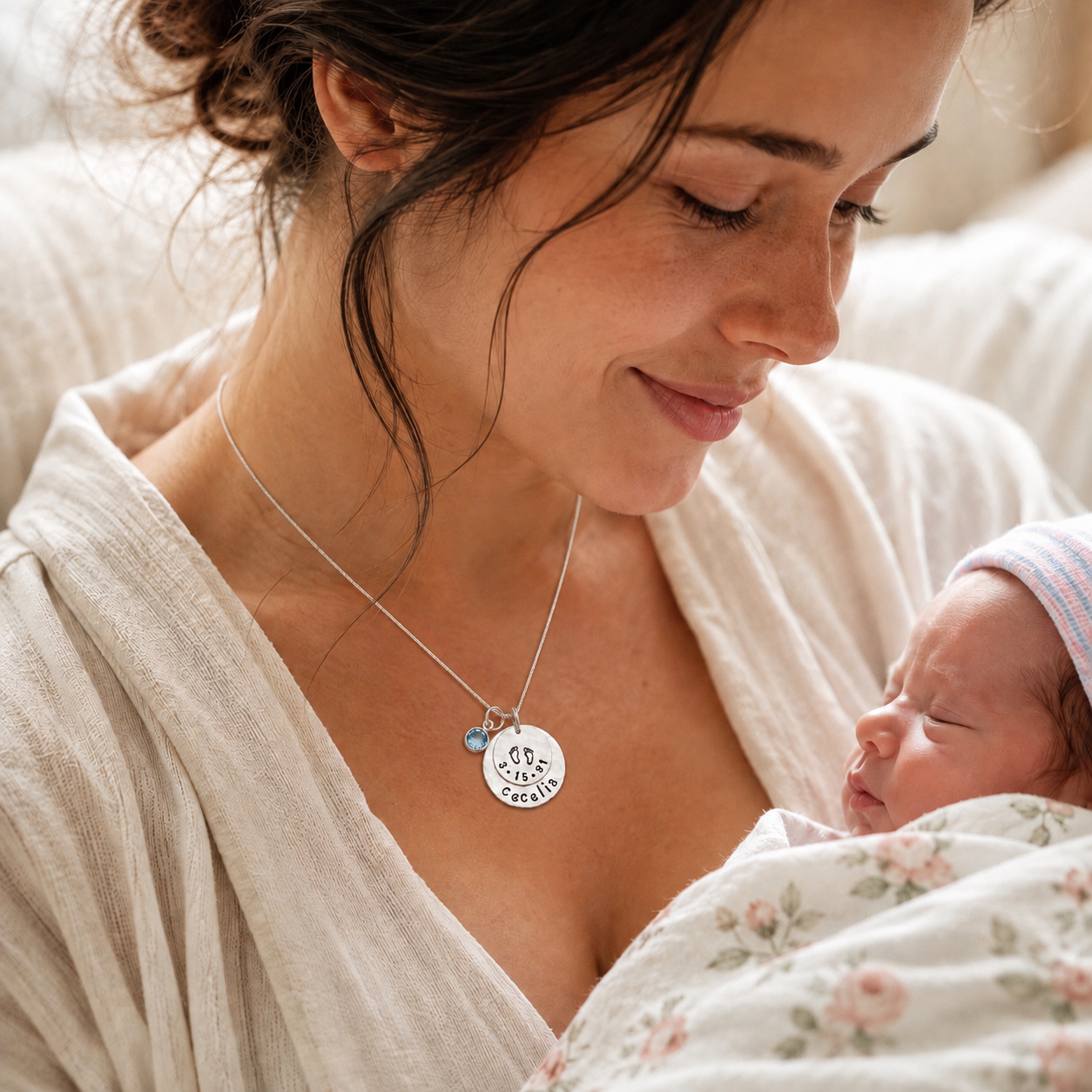 New Mommy Baby Feet Necklace