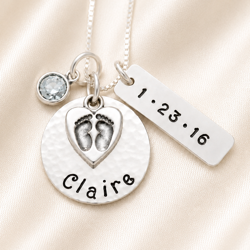 Baby Feet Necklace for New Moms